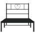 Estructura cama sin colchón con cabecero metal negro 100x200