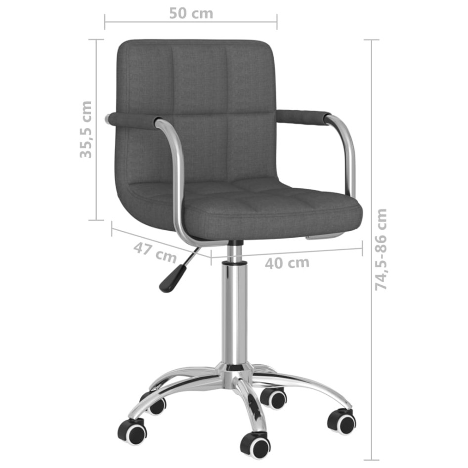 Silla de oficina giratoria tela gris