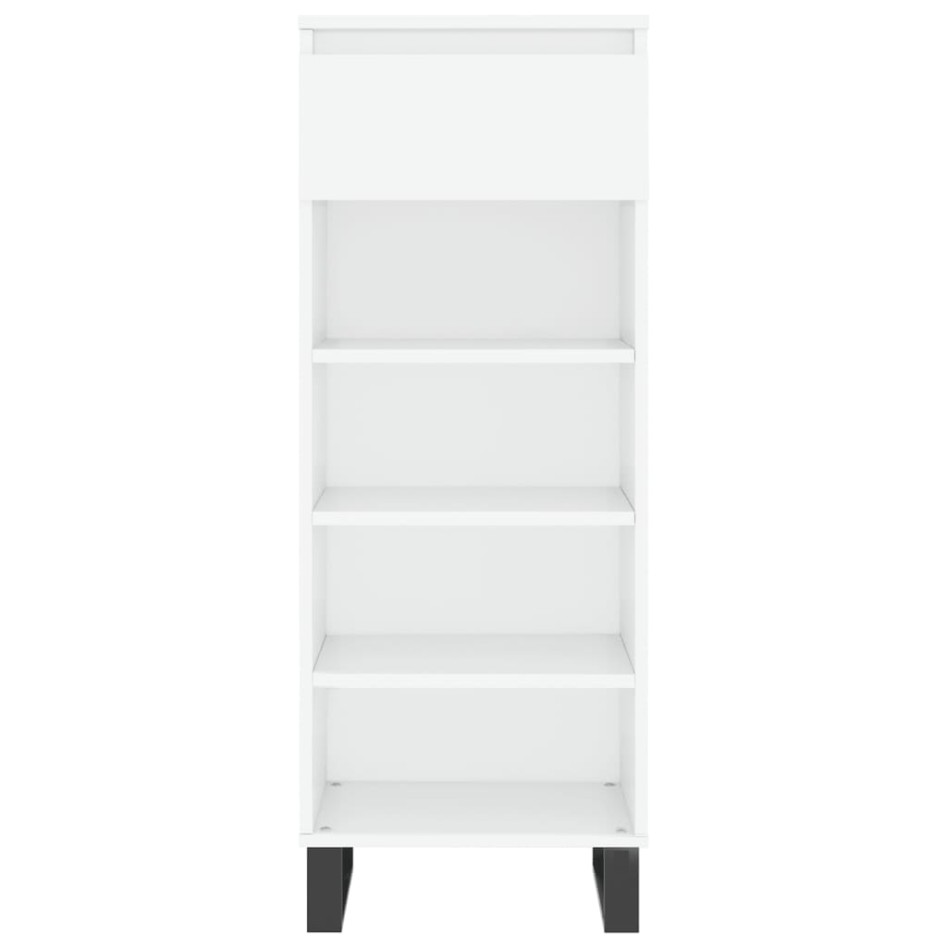 Mueble zapatero madera contrachapada blanco brillo 40x36x105