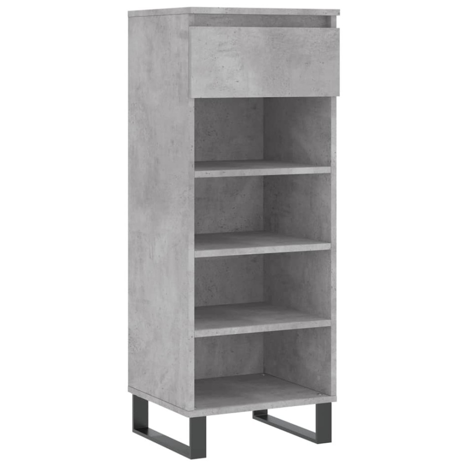 Mueble zapatero madera contrachapada gris hormigón 40x36x105