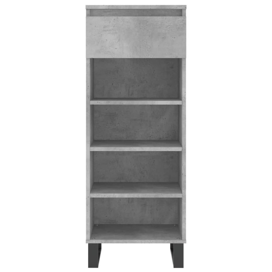 Mueble zapatero madera contrachapada gris hormigón 40x36x105