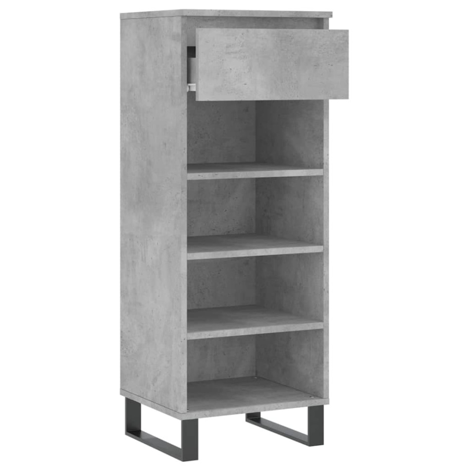Mueble zapatero madera contrachapada gris hormigón 40x36x105