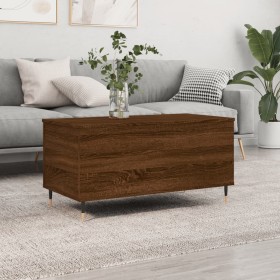 Mesa de centro madera contrachapada roble marrón 90x44,5x45