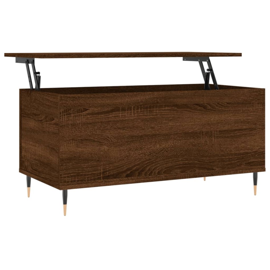 Mesa de centro madera contrachapada roble marrón 90x44,5x45