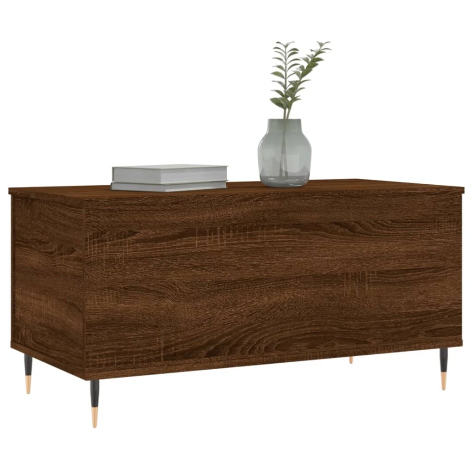 Mesa de centro madera contrachapada roble marrón 90x44,5x45
