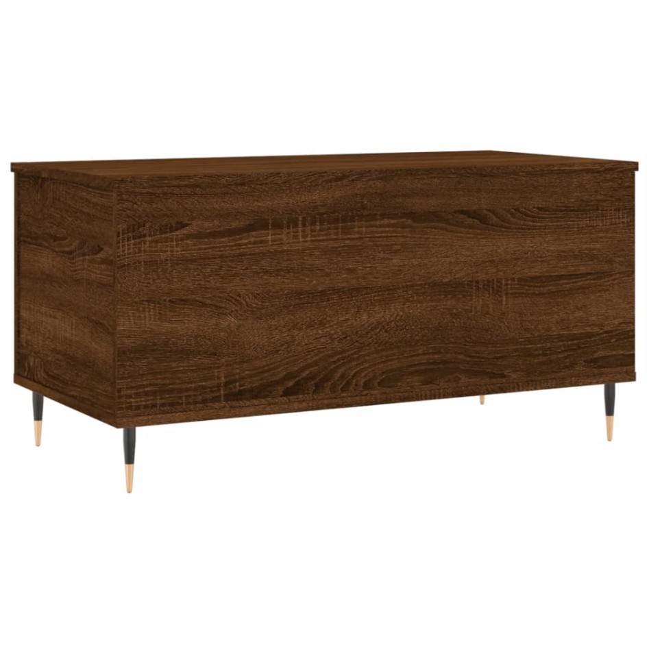 Mesa de centro madera contrachapada roble marrón 90x44,5x45