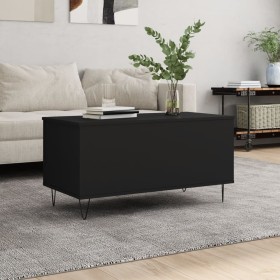 Mesa de centro madera contrachapada negro 90x44,5x45