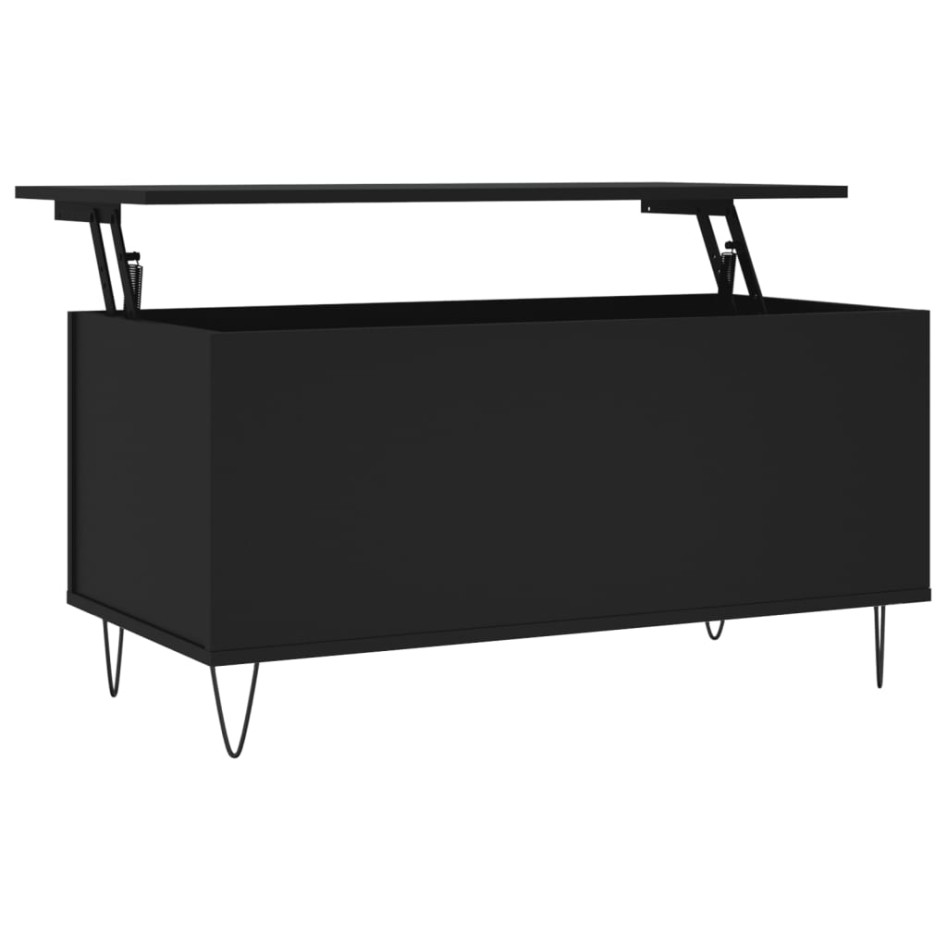 Mesa de centro madera contrachapada negro 90x44,5x45