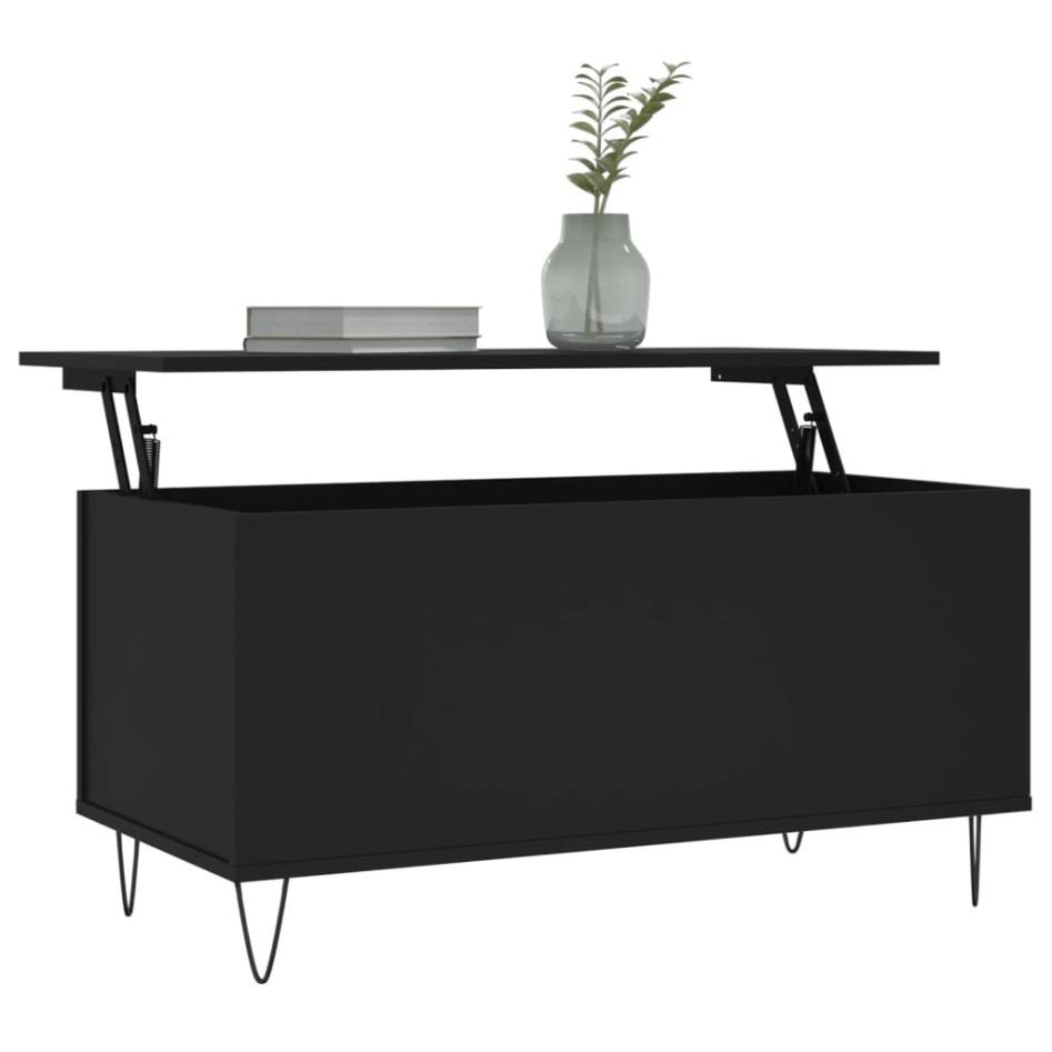 Mesa de centro madera contrachapada negro 90x44,5x45