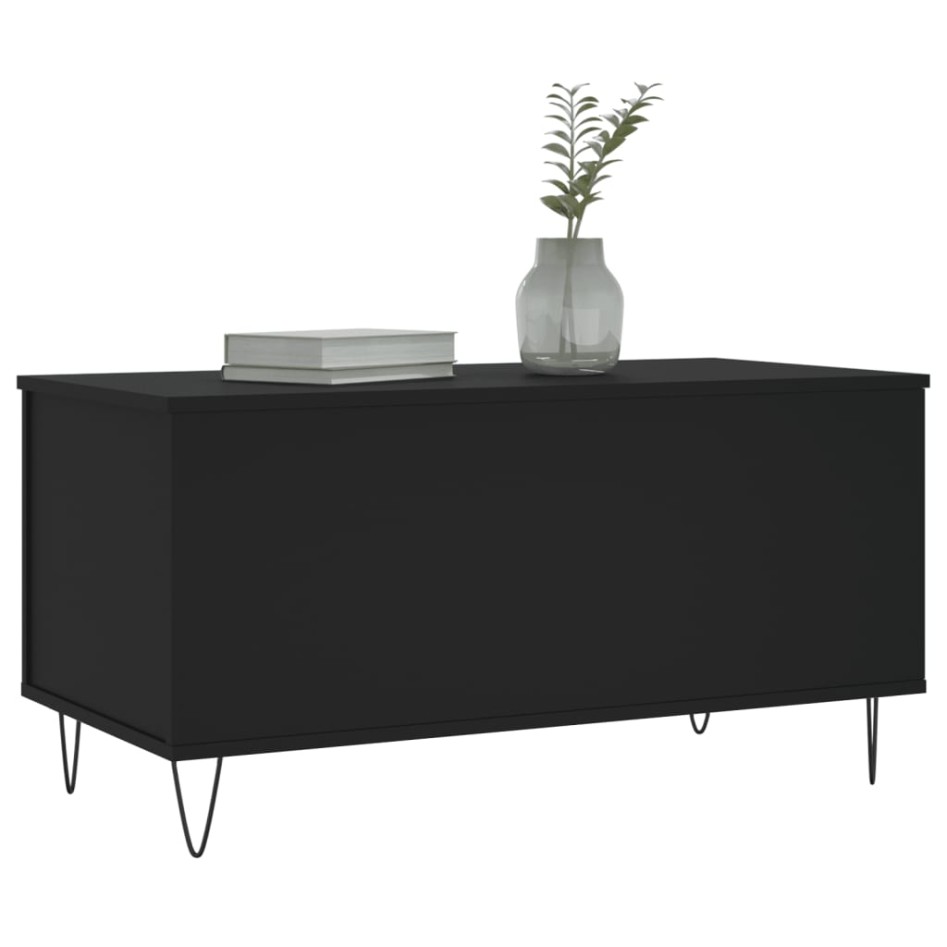 Mesa de centro madera contrachapada negro 90x44,5x45