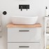 Encimera baño madera maciza tratada marrón claro 60x60x(2-4)