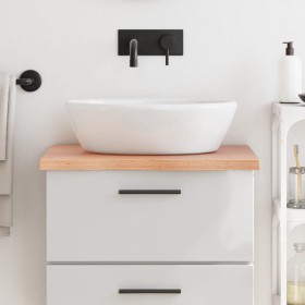 Encimera baño madera maciza tratada marrón claro 60x60x(2-4)
