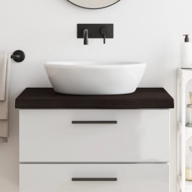 Encimera baño madera maciza tratada marrón oscuro