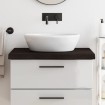 Encimera baño madera maciza tratada marrón oscuro 80x50x(2-6)cm