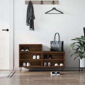 Mueble zapatero madera contrachapada roble marrón 102x36x60