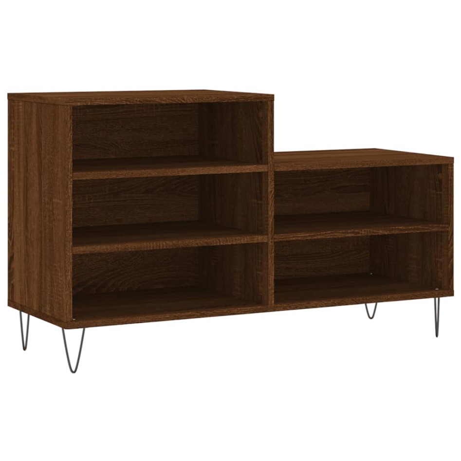 Mueble zapatero madera contrachapada roble marrón 102x36x60