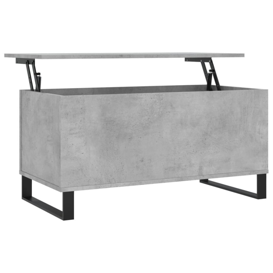 Mesa de centro madera contrachapada gris hormigón 90x44,5x45