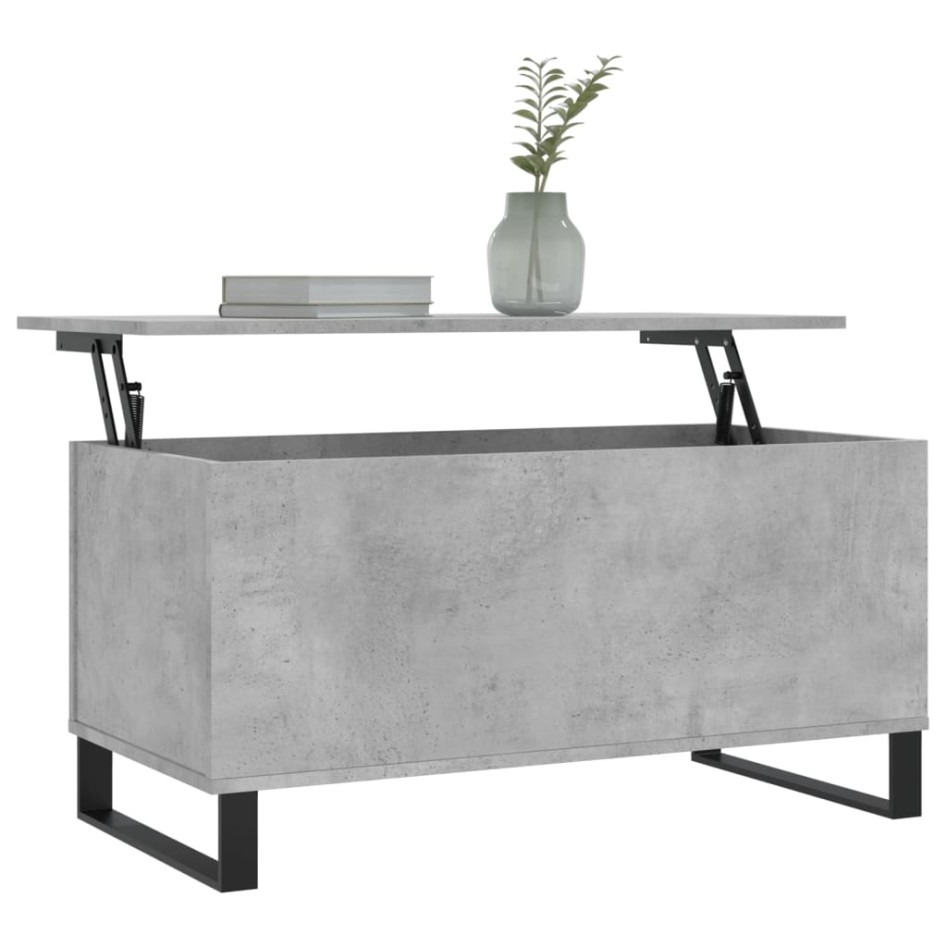 Mesa de centro madera contrachapada gris hormigón 90x44,5x45
