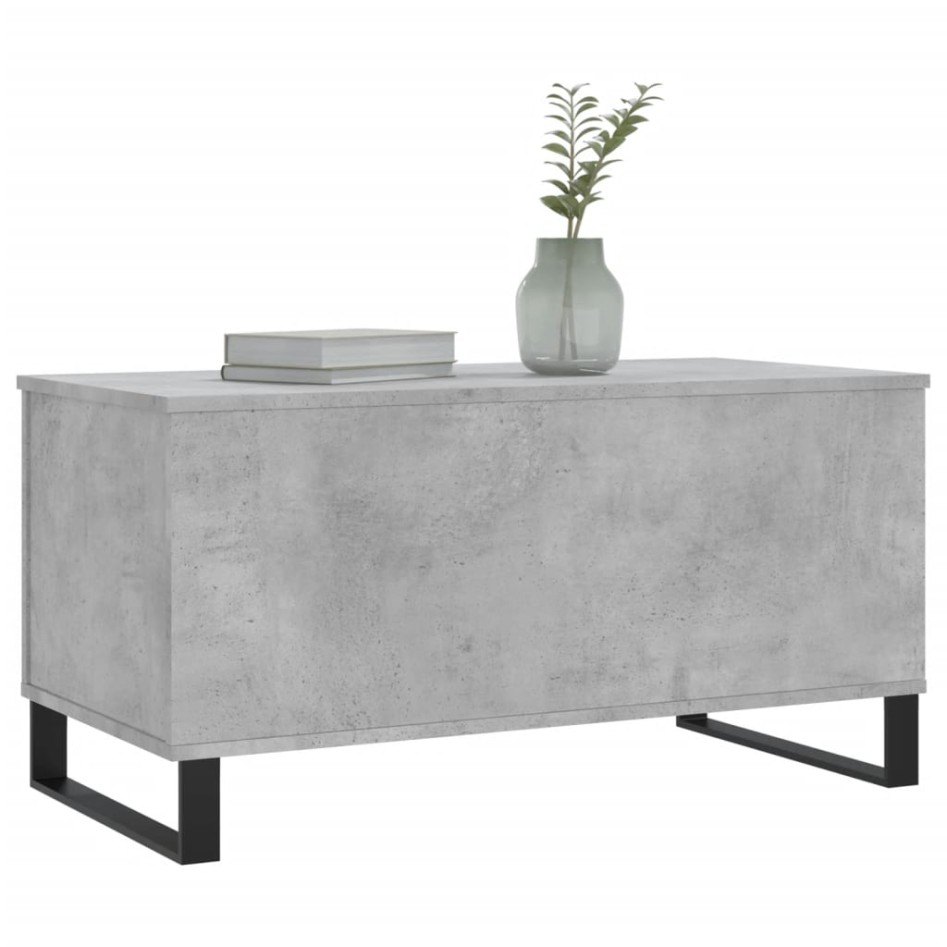 Mesa de centro madera contrachapada gris hormigón 90x44,5x45