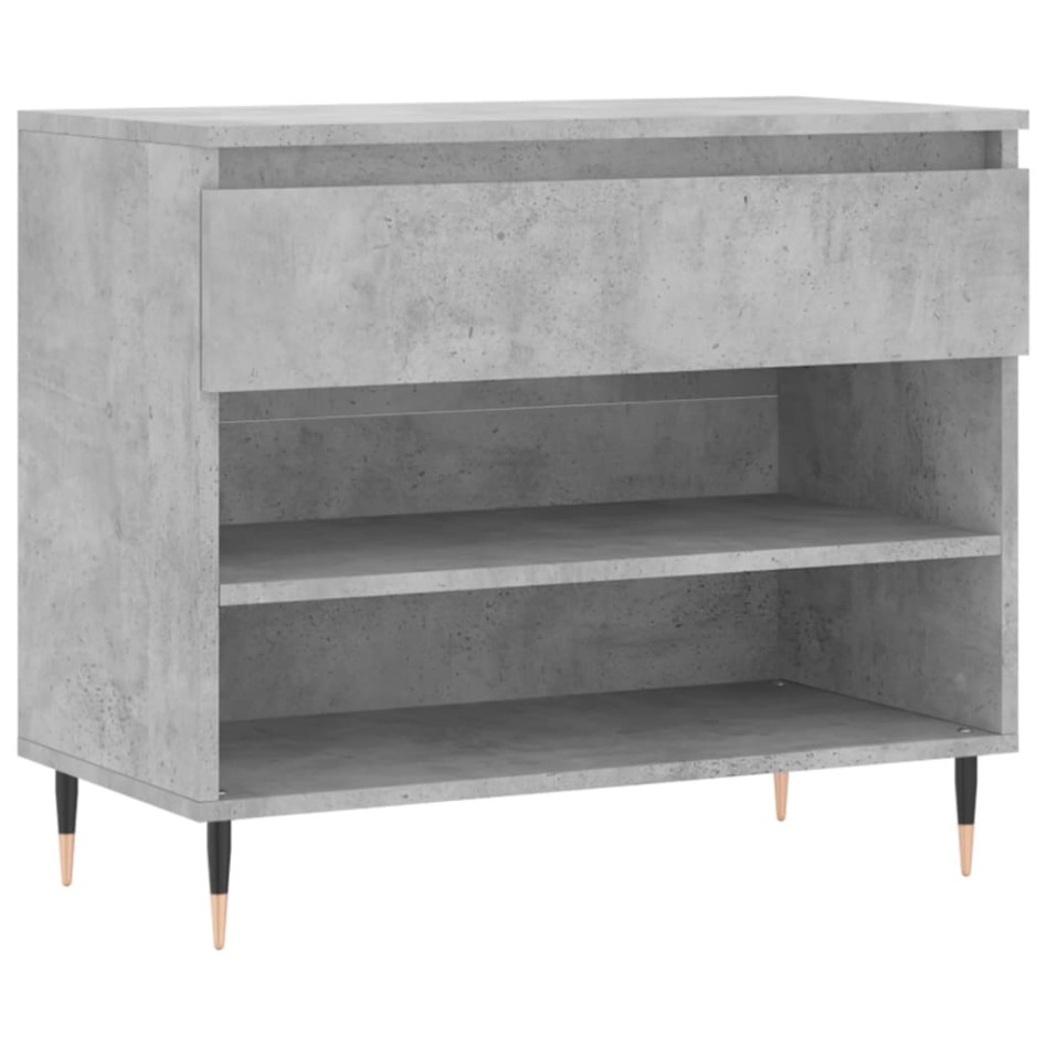 Mueble zapatero madera contrachapada gris hormigón 70x36x60