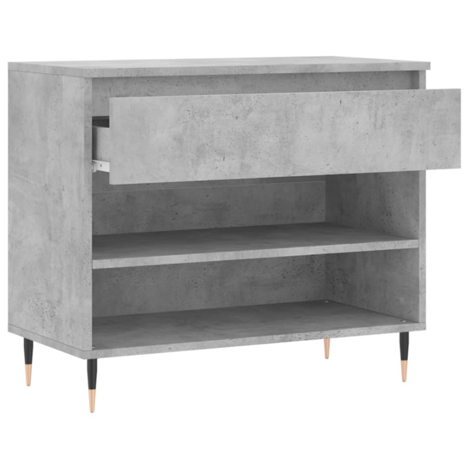 Mueble zapatero madera contrachapada gris hormigón 70x36x60