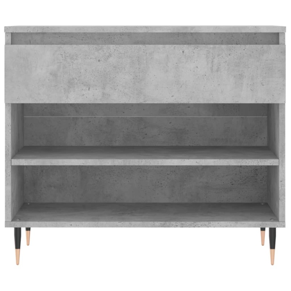 Mueble zapatero madera contrachapada gris hormigón 70x36x60