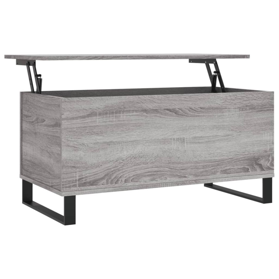 Mesa de centro madera contrachapada gris Sonoma 90x44,5x45