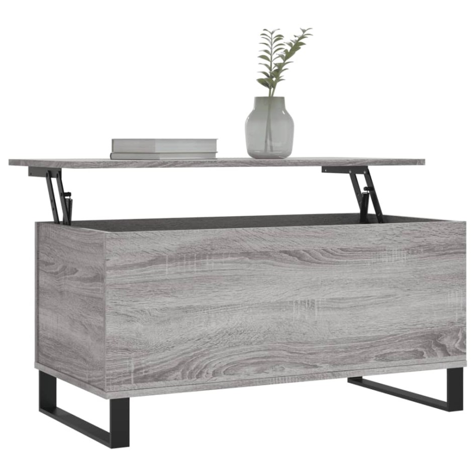 Mesa de centro madera contrachapada gris Sonoma 90x44,5x45