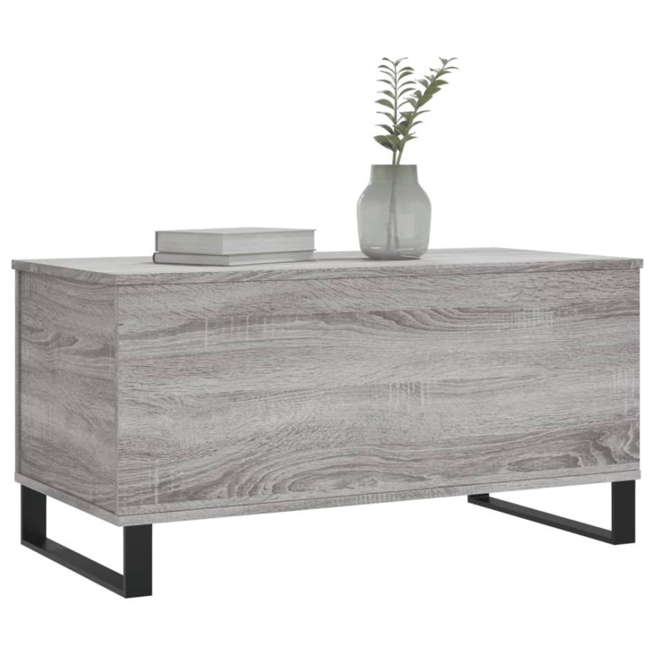 Mesa de centro madera contrachapada gris Sonoma 90x44,5x45
