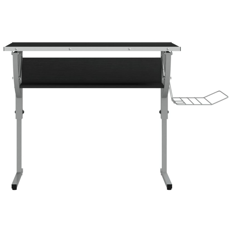 Mesa de dibujo madera y acero negro y gris 110x53x(58-87)