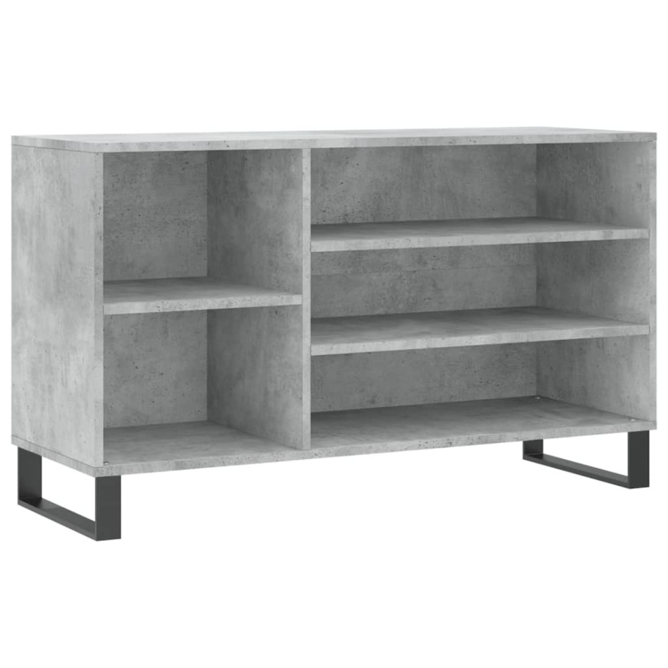 Mueble zapatero madera contrachapada gris hormigón 102x36x60