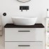 Encimera baño madera maciza tratada marrón oscuro 80x50x2