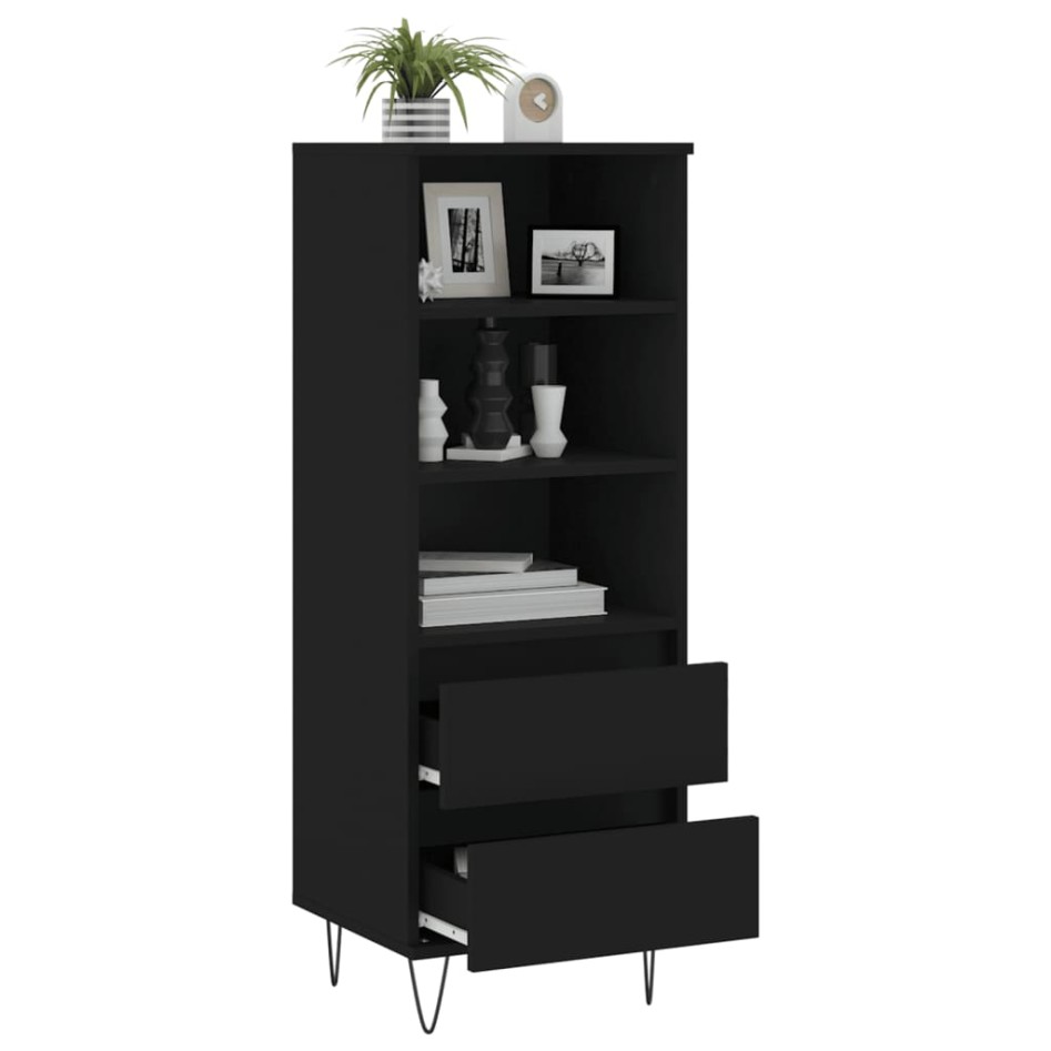 Aparador alto madera contrachapada negro 40x36x110