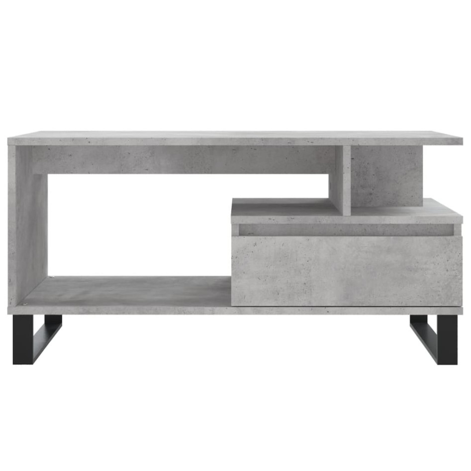 Mesa de centro madera contrachapada gris hormigón 90x49x45