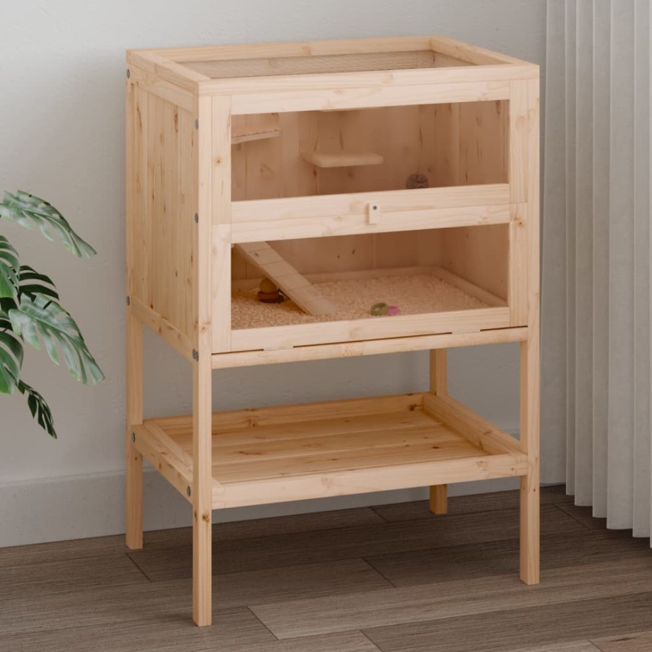 Jaula para hámster madera maciza abeto 55x40x80