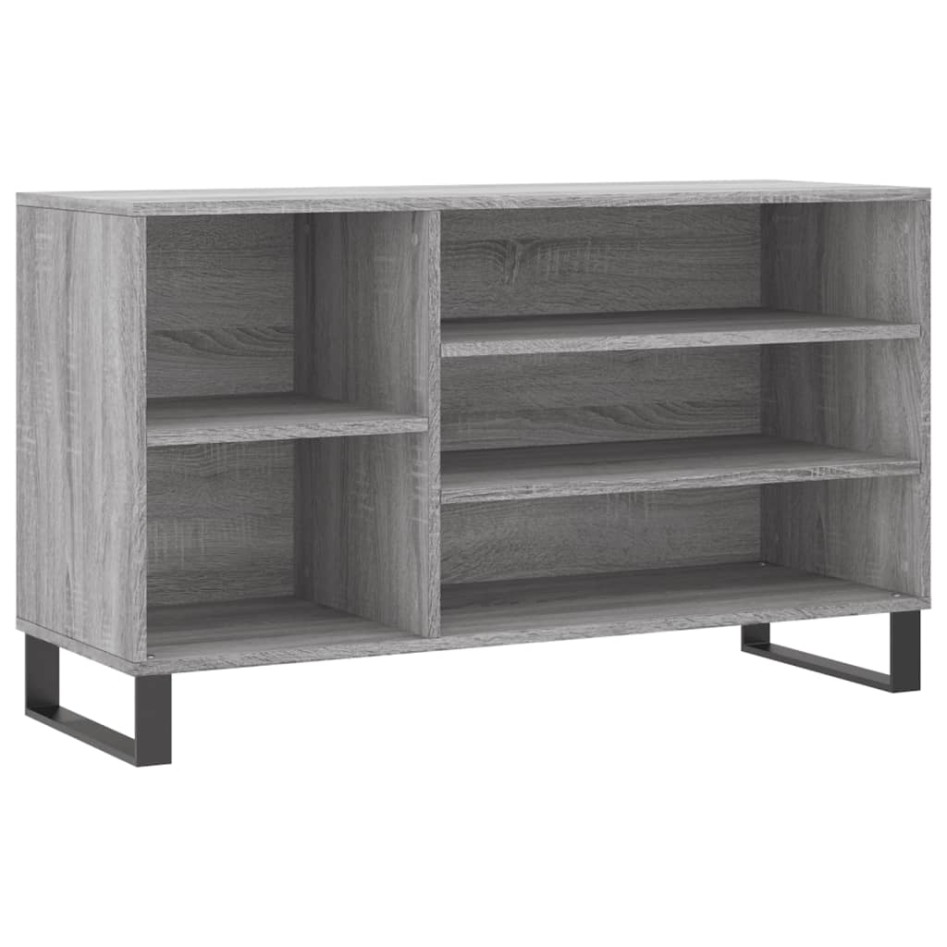 Mueble zapatero madera contrachapada gris Sonoma 102x36x60