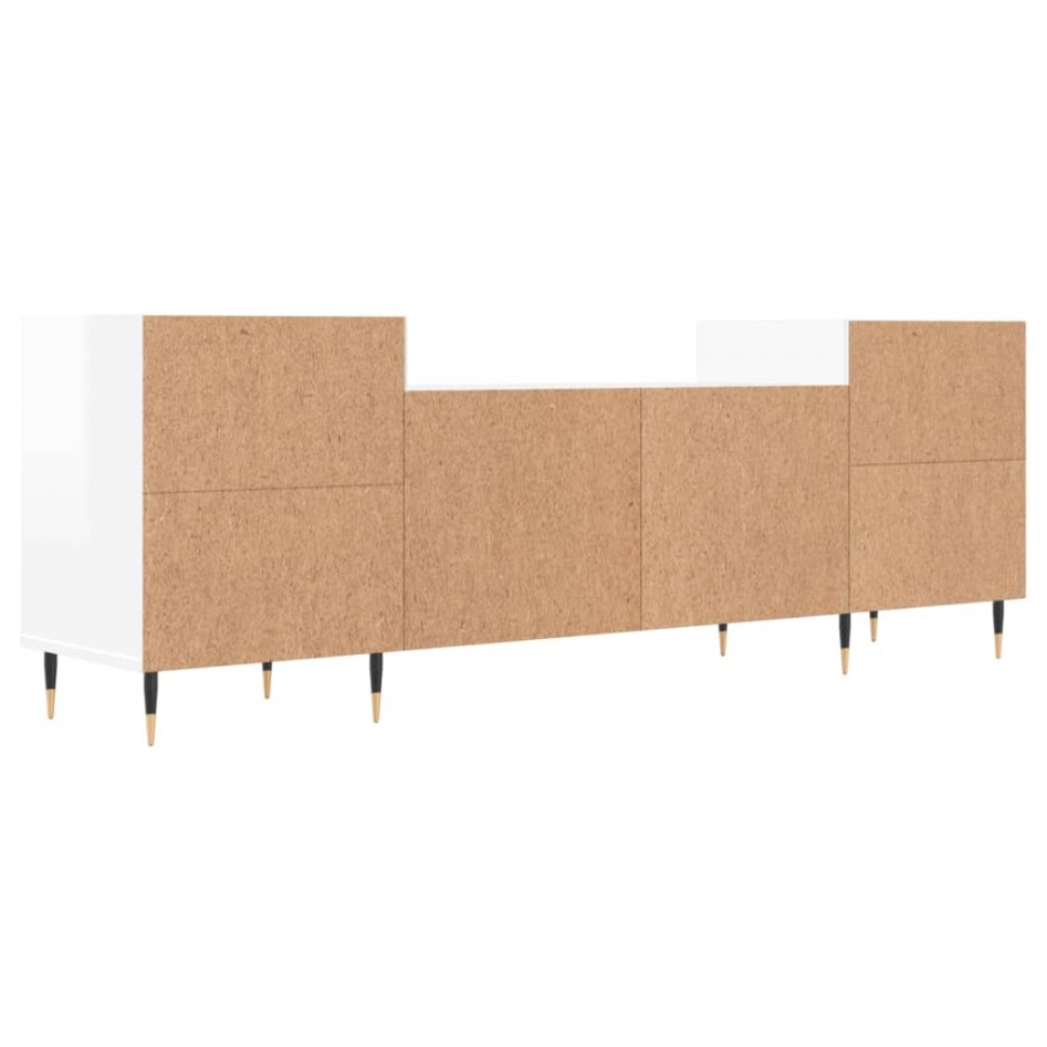 Mueble para TV madera contrachapada blanco brillo 160x35x55