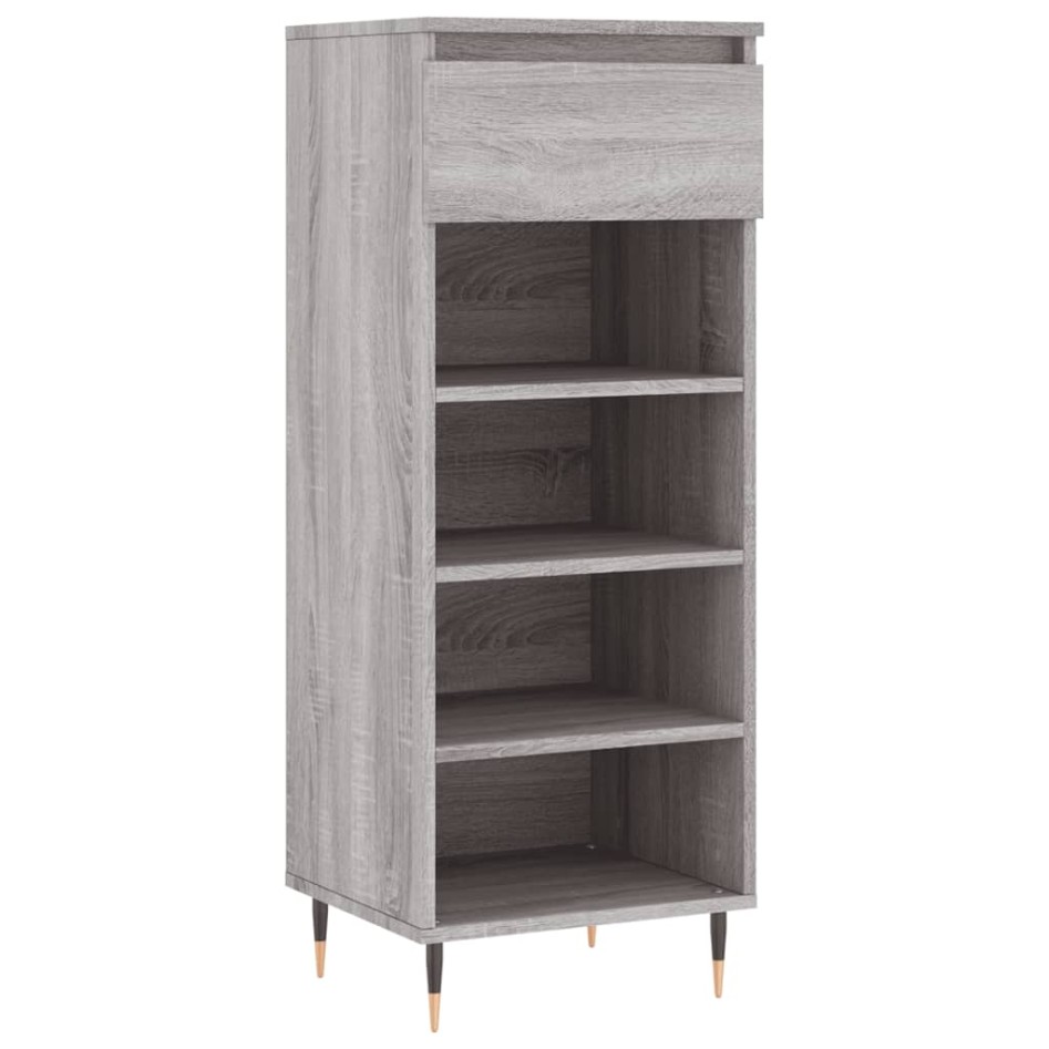 Mueble zapatero madera contrachapada gris Sonoma 40x36x105