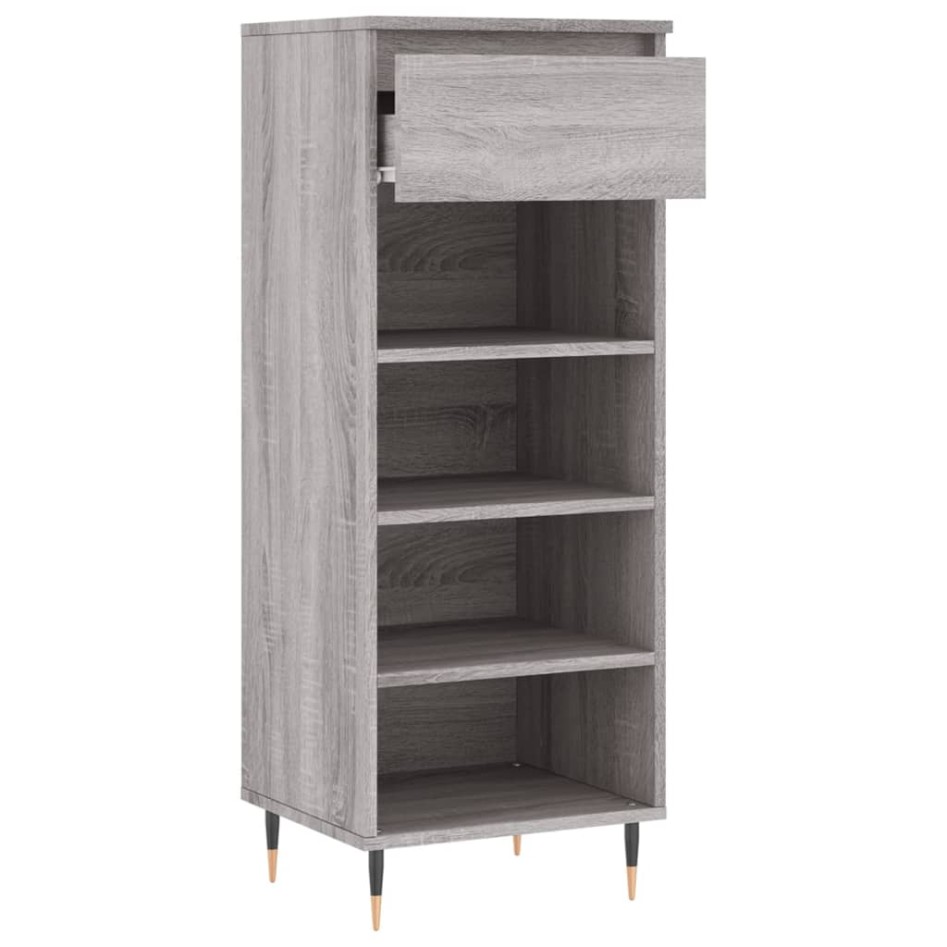 Mueble zapatero madera contrachapada gris Sonoma 40x36x105