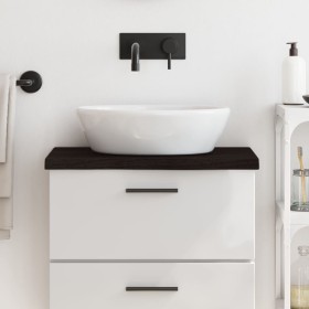 Encimera de baño madera tratada marrón oscuro 60x40x(2-4)