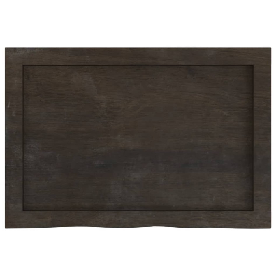 Encimera de baño madera tratada marrón oscuro 60x40x(2-4)