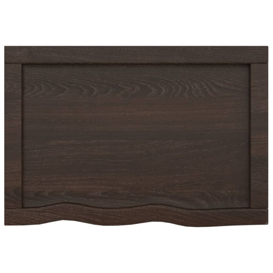 Encimera de baño madera tratada marrón oscuro 60x40x(2-4)