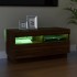 Mueble de TV con luces LED color roble marrón 80x35x40