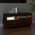 Mueble de TV con luces LED color roble marrón 80x35x40