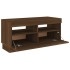 Mueble de TV con luces LED color roble marrón 80x35x40