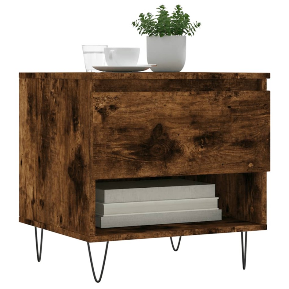 Mesas centro 2 uds madera ingeniería roble ahumado 50x46x50