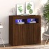 Aparador con luces LED roble ahumado 80x35x75