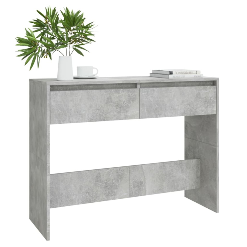 Mesa consola madera de ingeniería gris hormigón 100x35x76,5