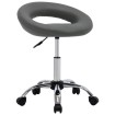 Silla de comedor giratoria de cuero sintética gris