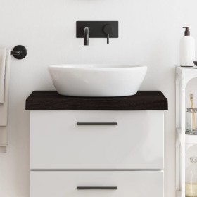 Encimera de baño madera tratada marrón oscuro 60x60x(2-6)